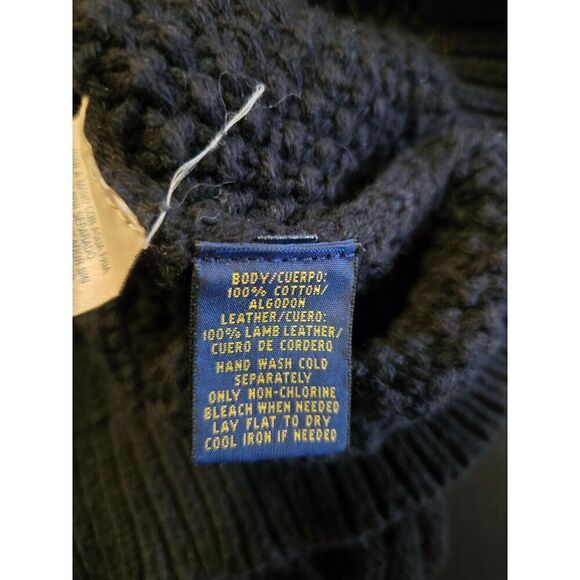 Polo Ralph Lauren Women's Black Chunky Cable Knit Mock Neck Sweater Size Medium - Picture 2 of 5